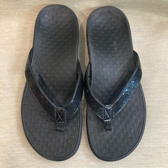 VIONIC  Sz 10 Tide II Slip On Sequin Biomechanical Comfort Footbed Sandals - Picture 3 of 8